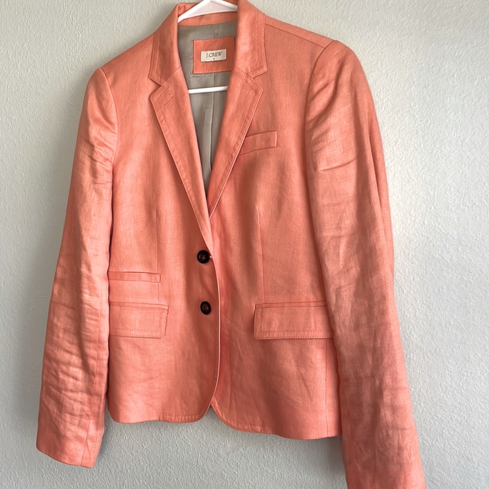 J. Crew Coral Linen Blazer